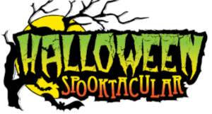 the picture shows a spooky text that says Halloween spooktacular