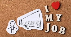 The image shows text that says i love my job