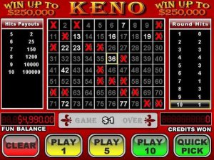 Pic you would see if you are play keno online